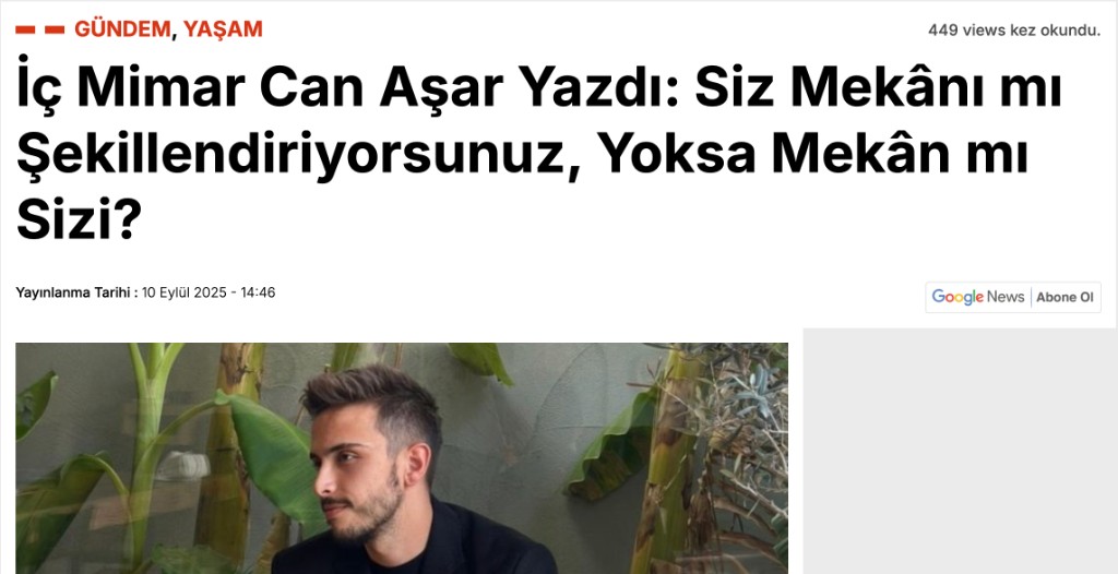 İşete Türkiye — mekân ve insan ilişkisi yazısı
